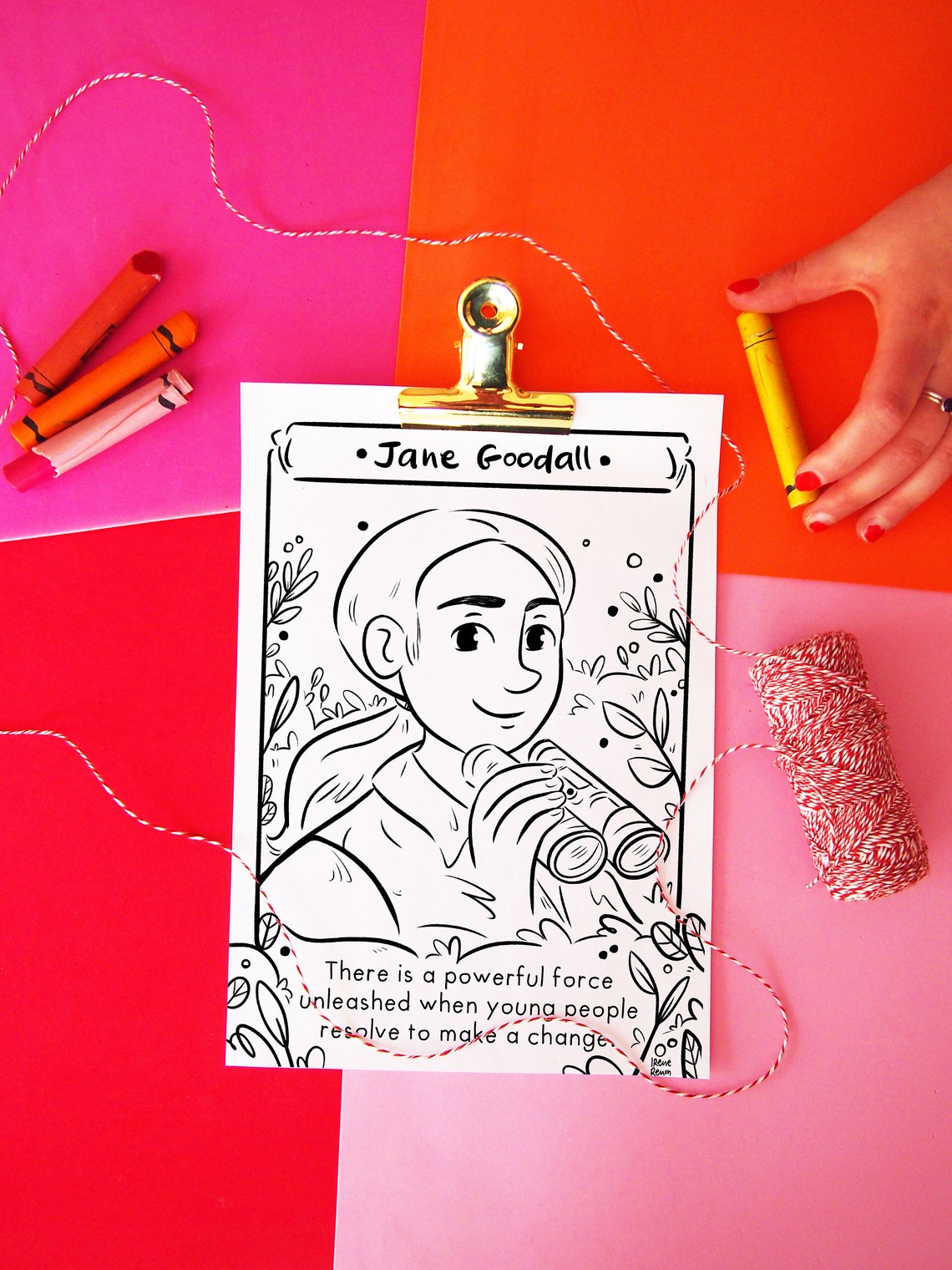 Coloring Page Png Jane Goodall Print Women in Science Coloring Sheet ...
