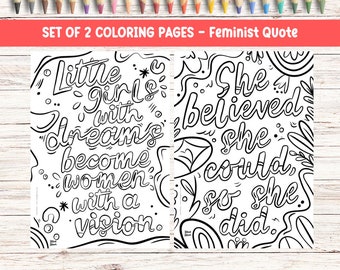 Feminist Coloring Pages: Empowerment Art Printable Bundle (Digital Download)