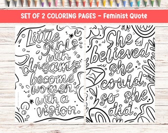 Coloring Page Feminist Printable Bundle Empowerment Coloring Sheet Feminism Art Women Empowerment Drawing Printable Inspirational Coloring