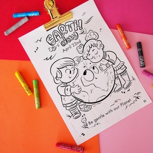 Earth Day Coloring Page Kid Dowloadable Print Earth Day Printable