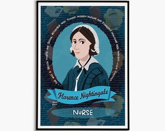 Florence Nightingale Women in Medicine Poster Nurse Wall Art Women History Month Women in Science Poster Women in STEM Nurse Office Decor