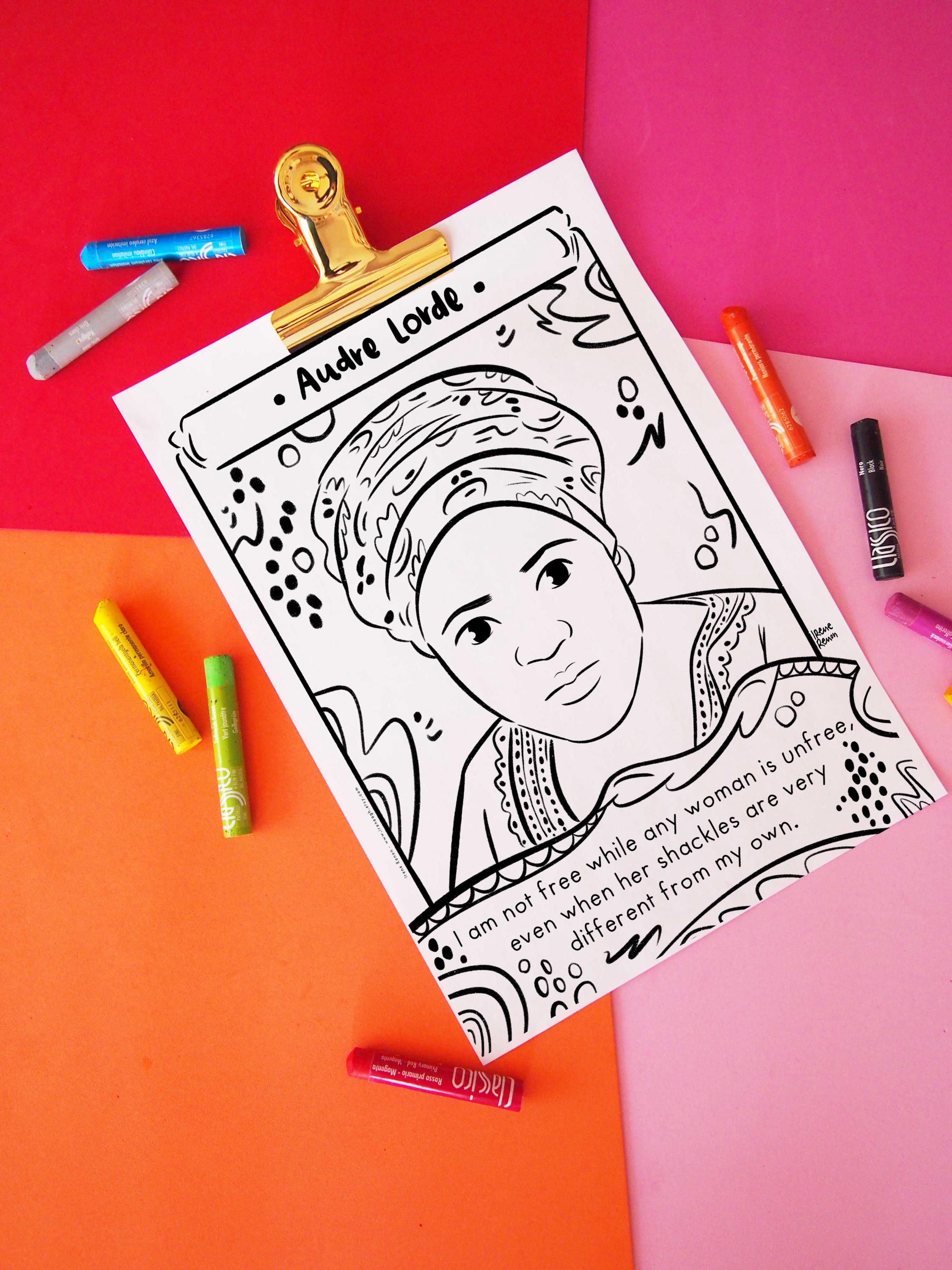 Lorde Color Page Audre Lorde Coloring Page, Queer Icon Printable (digital Download) - Etsy
