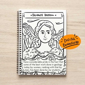 Printable Coloring Book Pdf Women in Nature Female Scientist STEM Woman ...