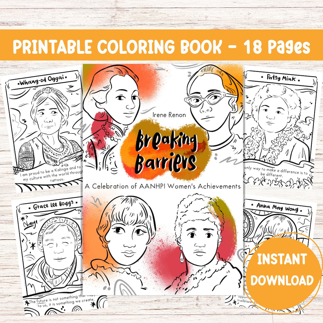 Coloring Book AANHPI Asian American Pacific Islander Coloring Sheet