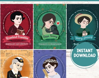Women in STEM Postcard Prints: Female Scientists Classroom Decor (Digital Download)