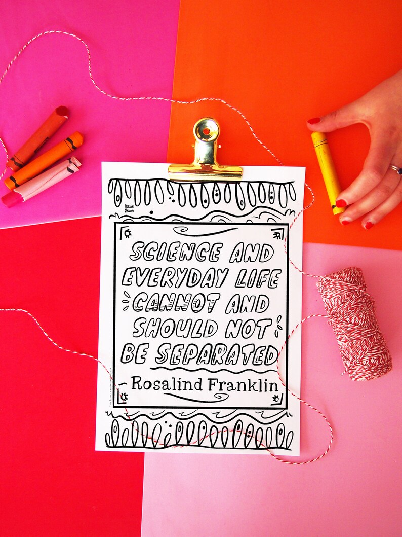 Quote Coloring Page ROSALIND FRANKLIN Inspiring Quote - Etsy