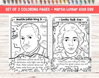 Martin Luther King Coloring Sheet Coretta Scott King Coloring Page MLK Coloring Activity Historical Leaders Coloring Black History Month Art