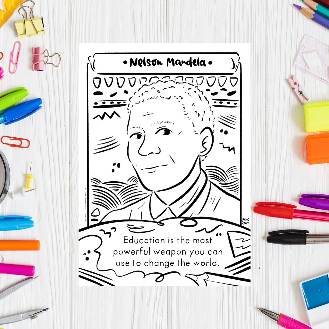 Nelson Mandela Coloring Page: Black History Month Printable