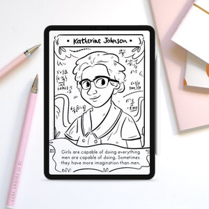 Katherine Johnson Coloring Page: Black History Month (Digital Download)