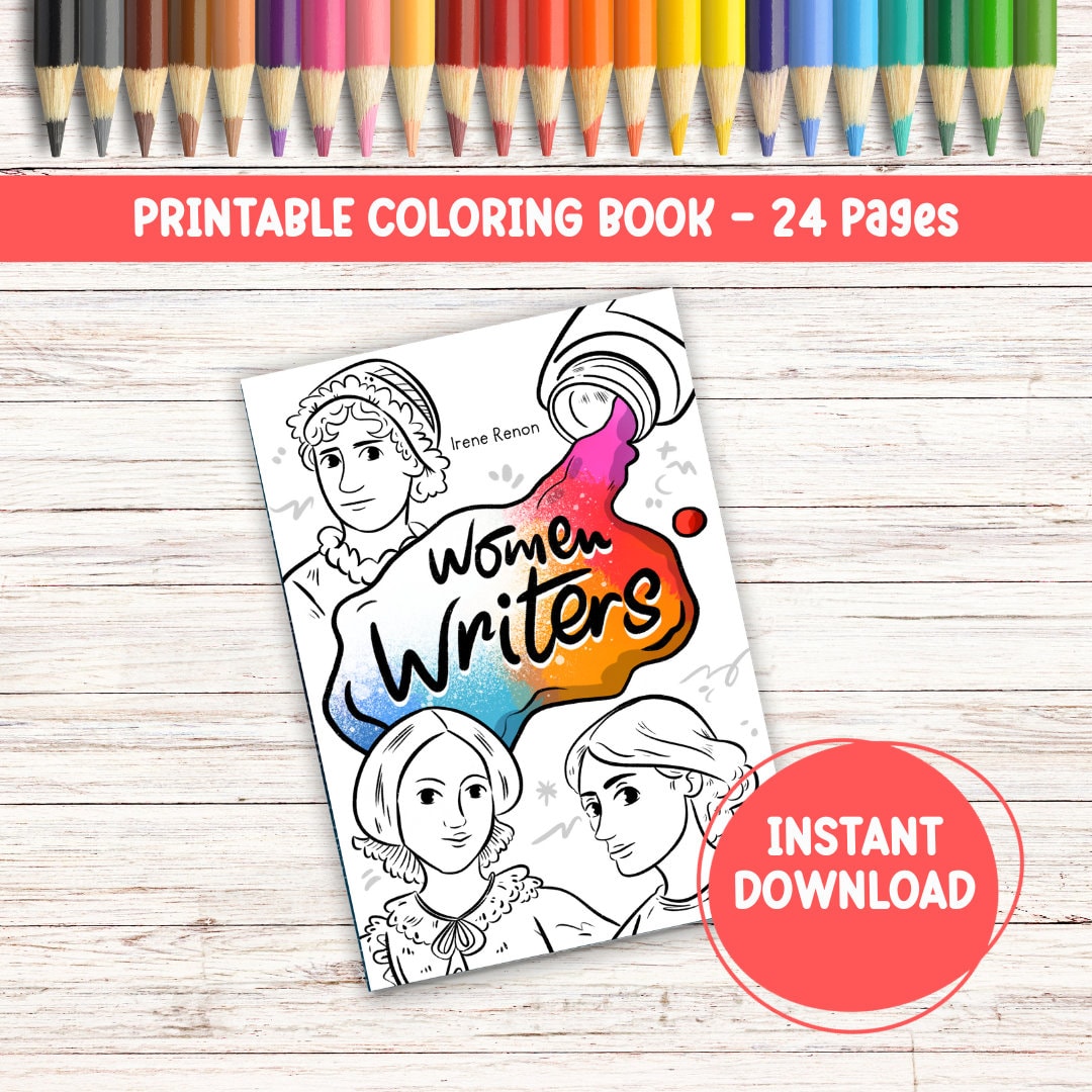 Writer To Color Female Writers Coloring Book: Women's History Month (PDF Download) - Etsy