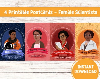 Black Women Inspirational Print Bundle Women in Science Printable STEM Wall Art Black History Month Black Woman Art Science Teacher Gift