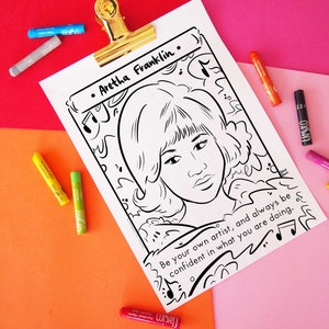 Aretha Franklin Coloring Page Singer Coloring Page