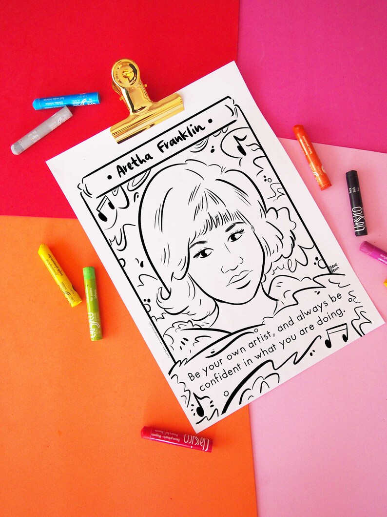 Aretha Franklin Coloring Page Singer Coloring Page