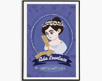 Ada Lovelace Poster Women in Science Computer Classroom Wall Art Print STEM Women Mathematics Poster Programmer Gift Female Scientist Art