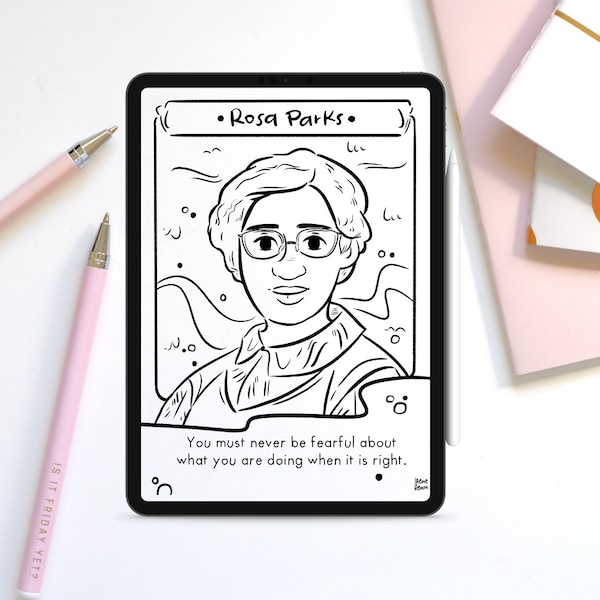 ROSA PARKS pagina da colorare per Procreate