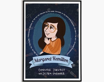 Margaret Hamilton Classroom Decor Computer Science Poster STEM Gift Women Engineering Print Women in Science Wall Art Engineering Week Print