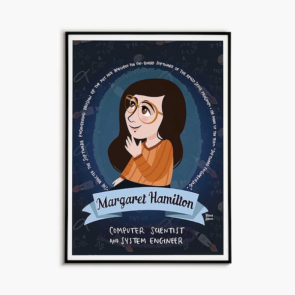 Margaret Hamilton aula decoración informática cartel STEM regalo mujeres ingeniería impresión mujeres en ciencia pared arte ingeniería semana impresión