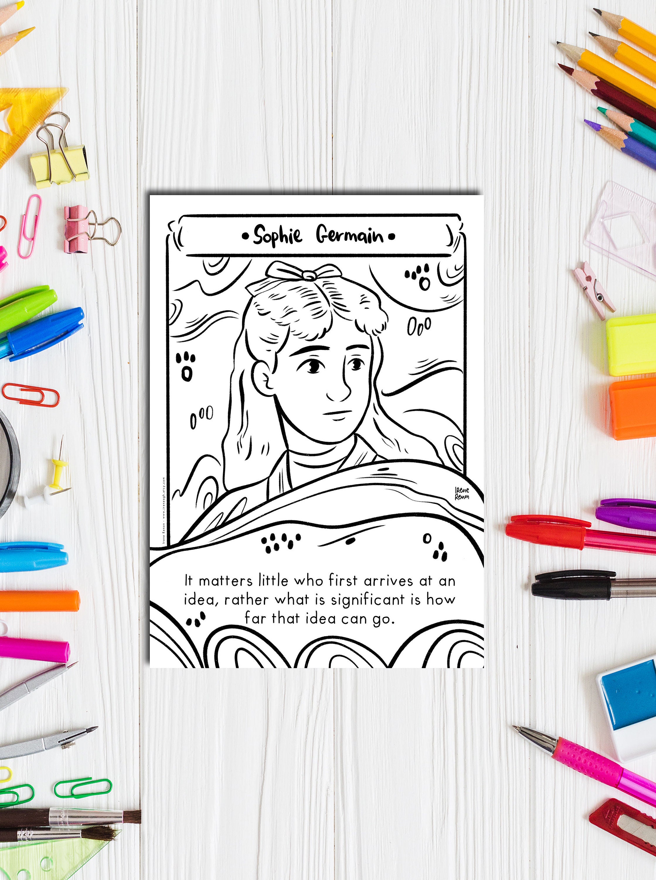 Women in Mathematics SOPHIE GERMAIN Famous Mathematician - Etsy UK