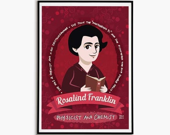 Rosalind Franklin Women in Science Poster Women in Stem Art Science Classroom Decor Women History Month Women in Chemistry Female Scientist
