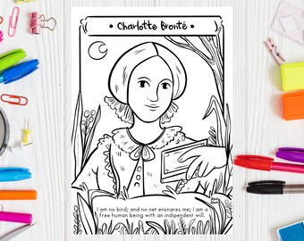 Charlotte Bronte Ausmalseite: Jane Eyre Zitat (Digitaler Download)