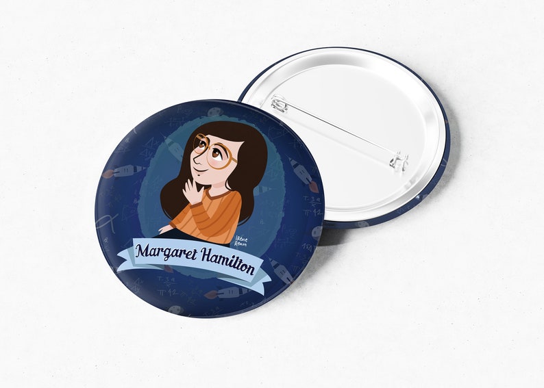 Science Gift Women in STEM Famous Scientist Ada Lovelace Margaret Hamilton Hypatia Gift for Scientist Woman Scientist Pin Button image 3