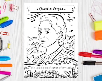 Pagina da colorare di Chavela Vargas: stampabile per il mese dell'orgoglio (download digitale)