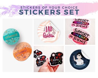 Science Stickers, Science-Themed Stickers, Pick your Bundle, Sticker Pack, Sticker Bundle, Vinyl Stickers, Science Gift, Stickers for Laptop
