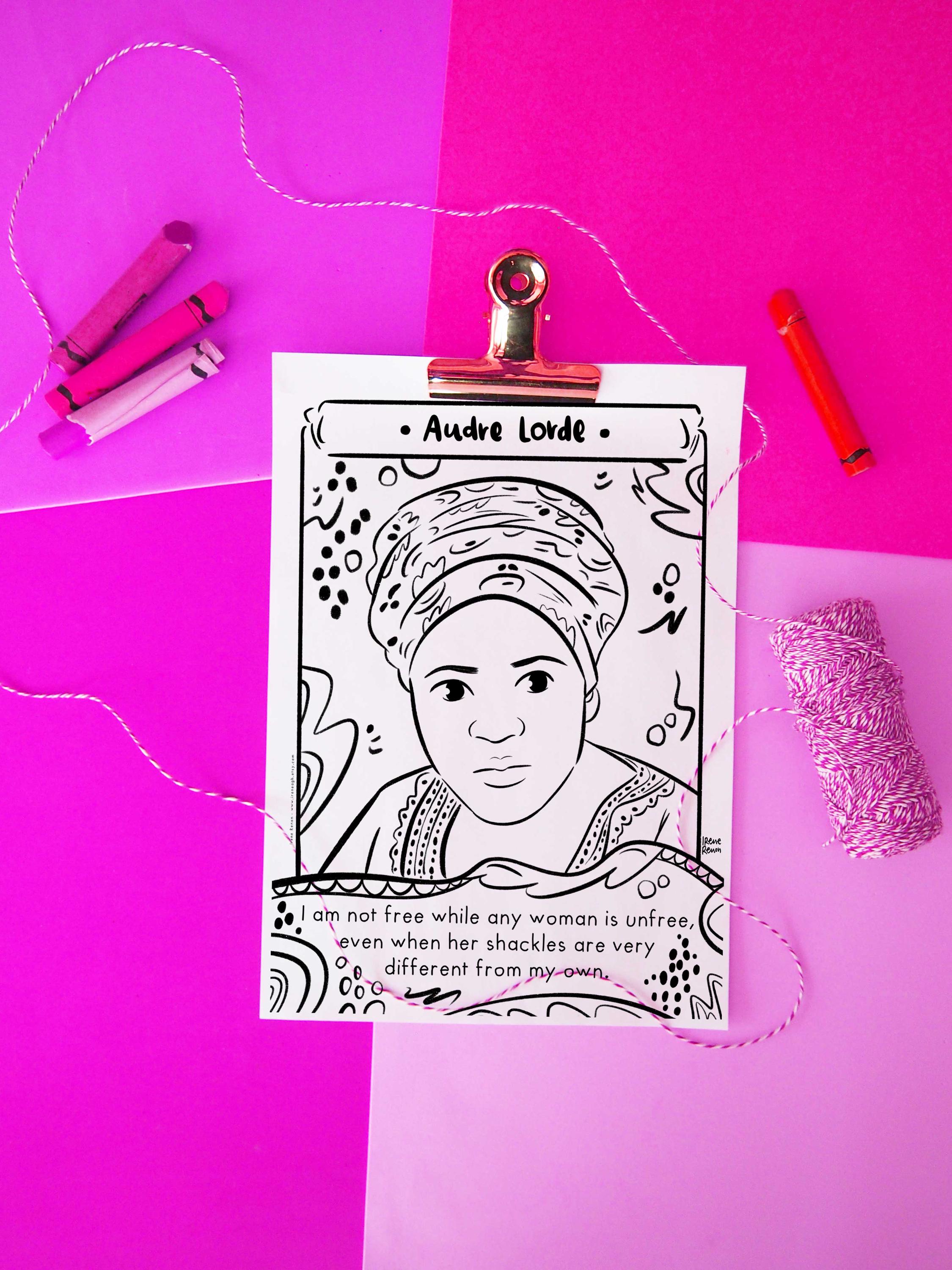 Lorde Color Page Audre Lorde Coloring Page, Queer Icon Printable (digital Download) - Etsy