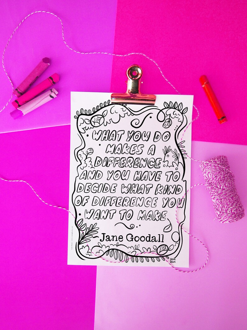 Jane Goodall Coloring Page: Women in STEM Printable (digital Download ...