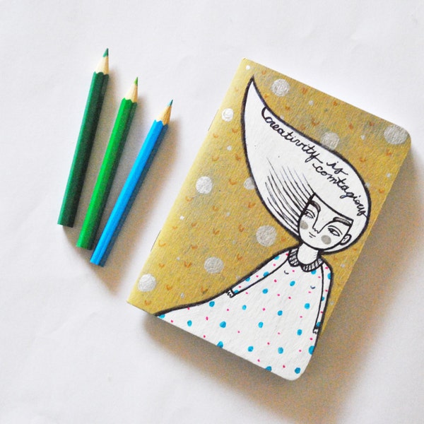 Be creative journal tiny inspiring hand painted notebook