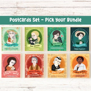 Postcard Bundle Women in Science Print Female Scientist Wall Art Science Teacher Gift Classroom Decor Women in Stem Art Women History Month