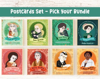 Postcard Bundle Women in Science Print Female Scientist Wall Art Science Teacher Gift Classroom Decor Women in Stem Art Women History Month