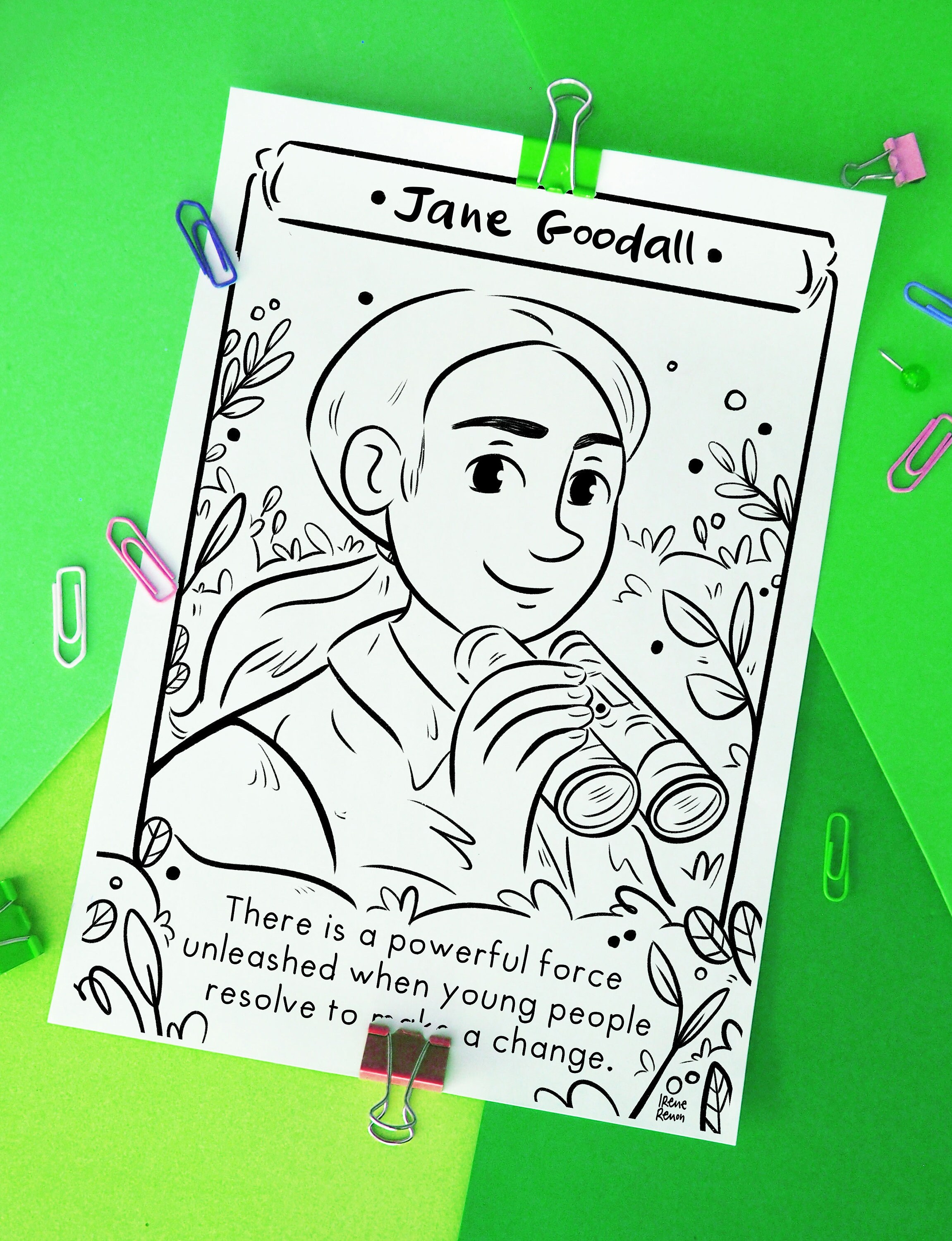 Dian Fossey Jane Goodall Biruté Galdikas coloring pages pack | Etsy