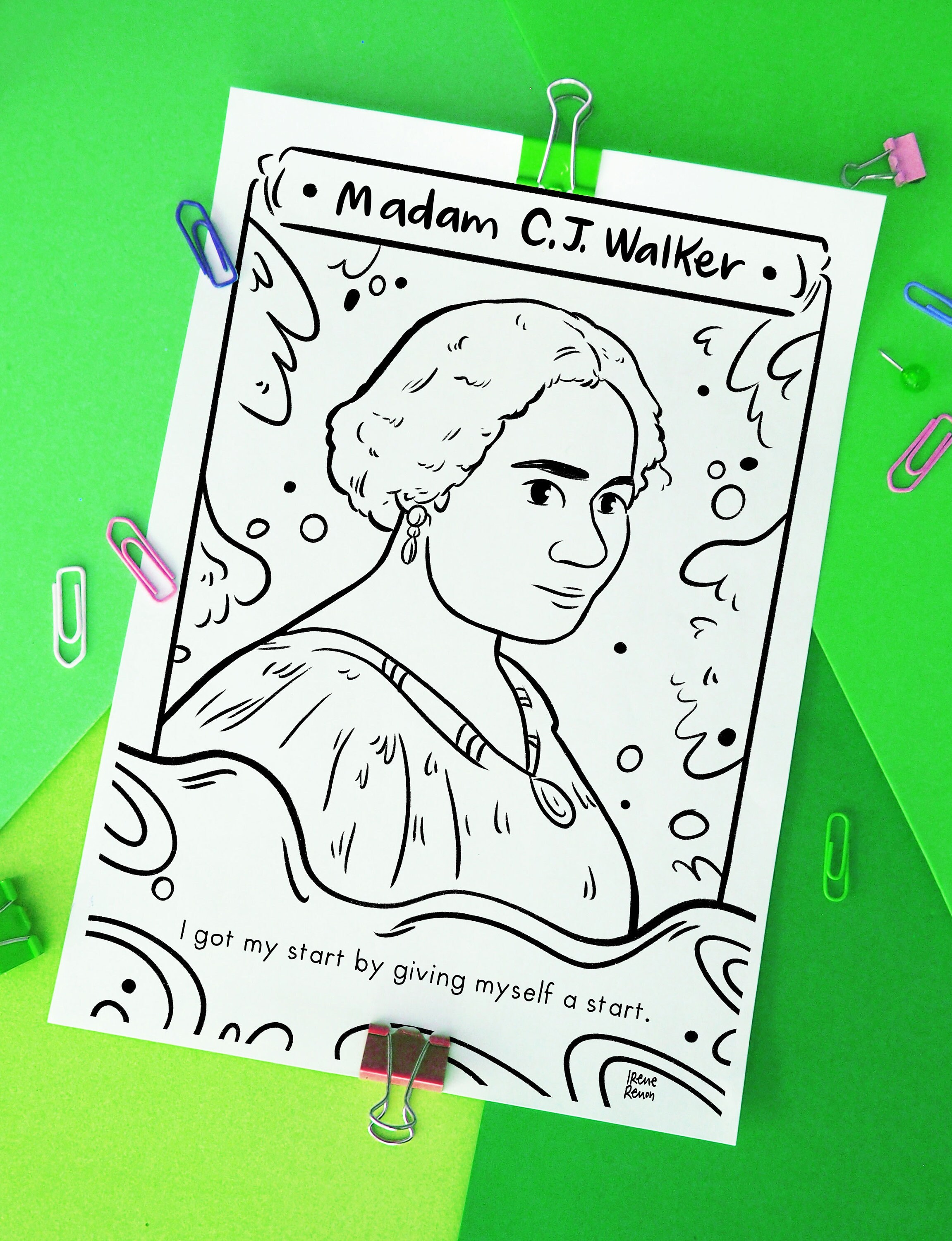 Madam C.J. Walker Coloring Page | Etsy Ireland