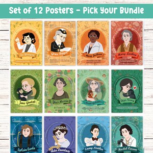 Women in STEM Poster Bundle: Science Classroom Decor (Set of 12)