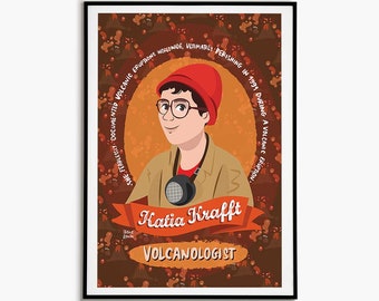 Science Teacher Gift Women in Science Poster Women in Stem Katia Krafft Classroom Decor Female Scientist Volcanology Print Classroom Decor