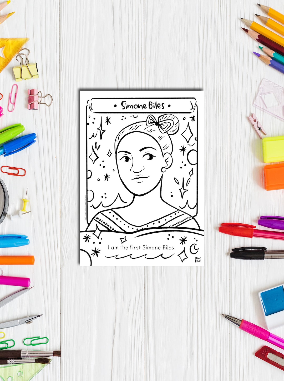 SIMONE BILES Coloring Page Women History Month Coloring Sheet - Etsy