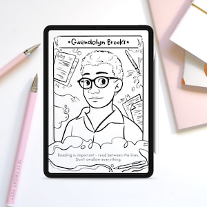 Gwendolyn Brooks Coloring Page: Black History Month Activity (Digital Download)