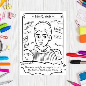 Ida B. Wells Coloring Page: Black History Printable (Digital Download)