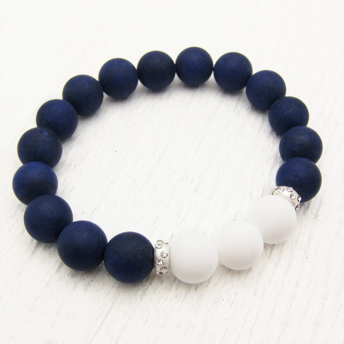 Nautical Jade Bead Bracelet with Sterling Silver and Etsy