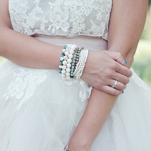 Colorful Natural Turquoise Bead Bracelet / Raw Untreated Turquoise Sterling Silver / spring wedding bohemian tribal native american blue image 1