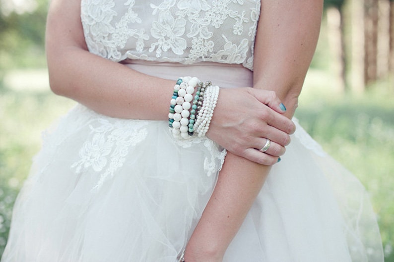 Colorful Natural Turquoise Bead Bracelet / Raw Untreated Turquoise Sterling Silver / spring wedding bohemian tribal native american blue image 1