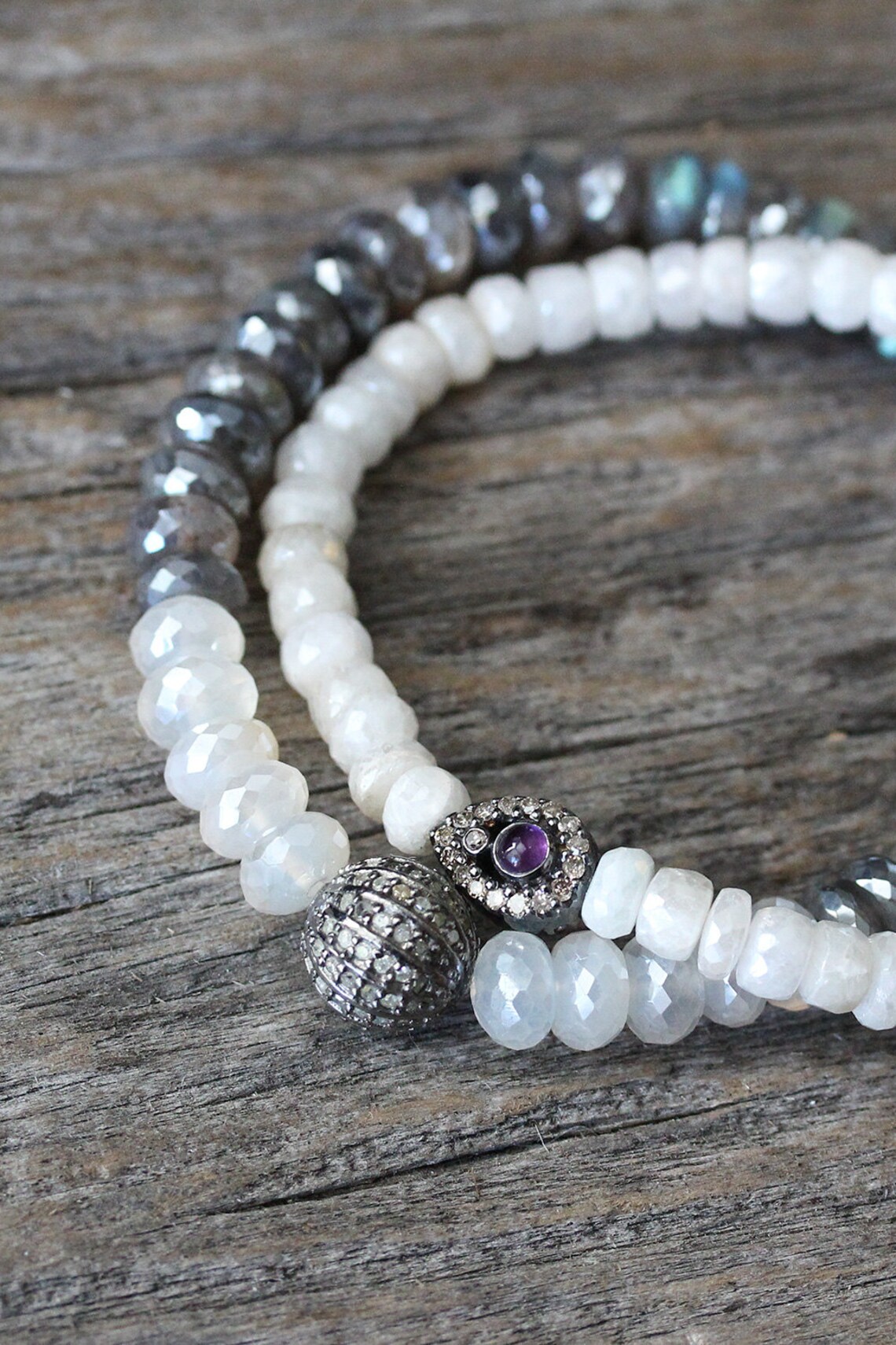 Narrow: Labradorite & Moonstone Bracelet main image 0