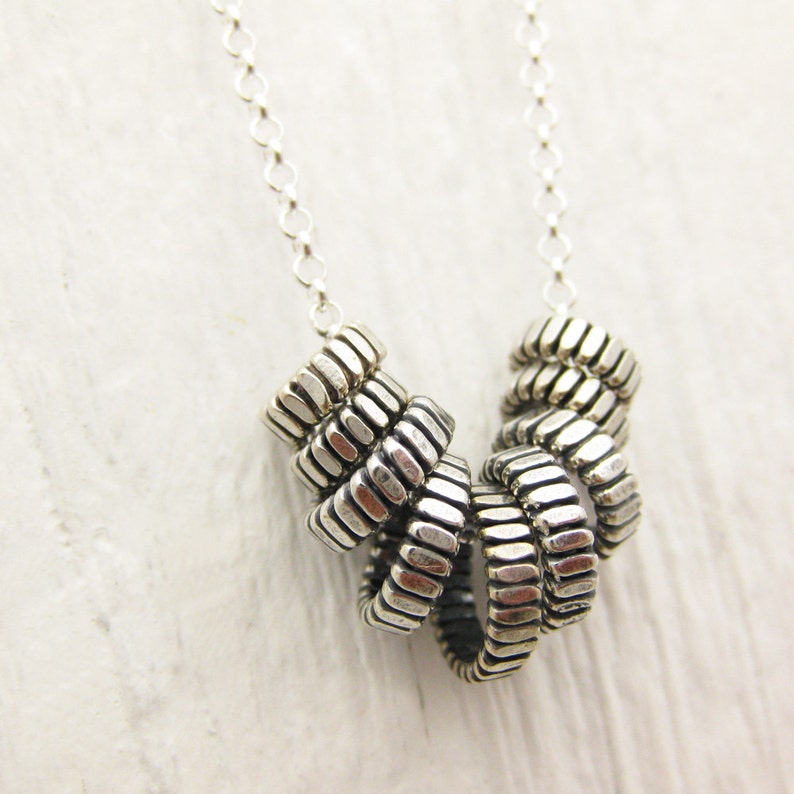 Zipper Sterling Silver Everyday Necklace / Hipster Geometric Etsy