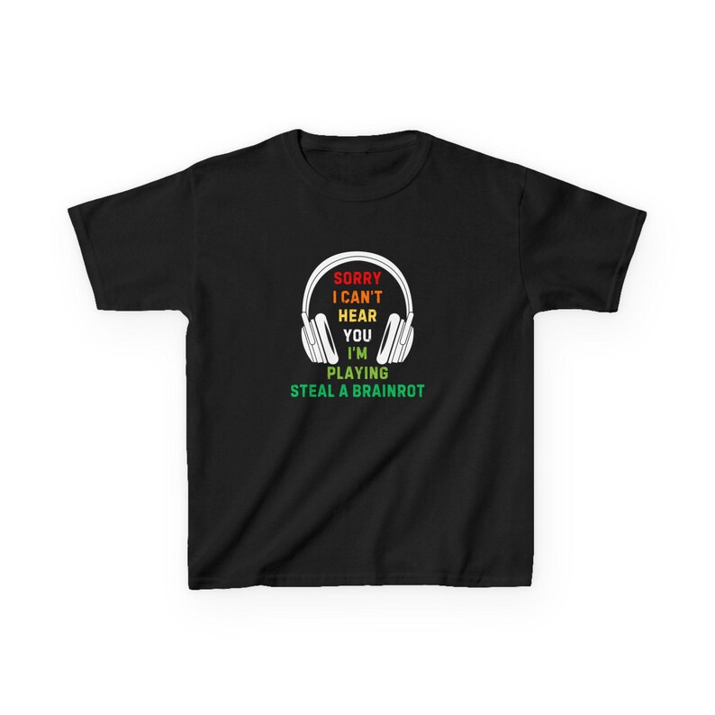 steal a Brainrot Roblox kids tshirt black