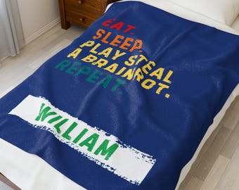 Steal a Brainrot Roblox Personalized Velveteen Blanket