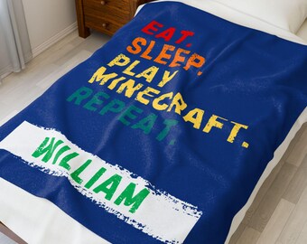 Minecraft Personalized Velveteen Blanket