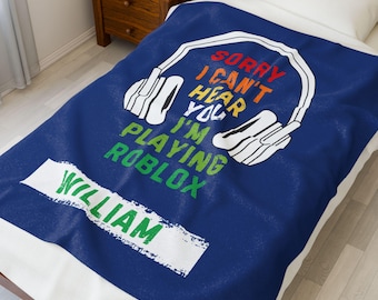 Roblox Personalized Velveteen Blanket - Can't Hear You