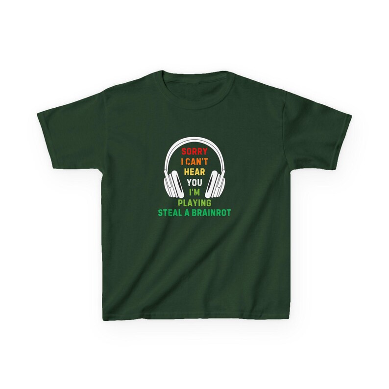 Kids Steal A Brainrot Roblox T-Shirt - Sorry I Cant Hear You I'm Playing Steal A Brainrot image 5