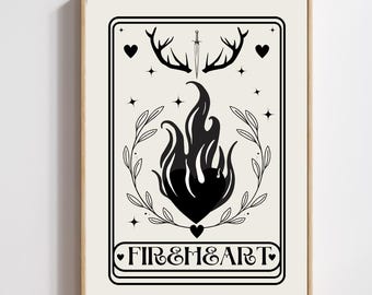 TOG-FIREHEART-プリント-デジタルダウンロード-ガラスの玉座-ファンタジーブック-本好きへのギフト-本好き-SJM-ホームデコレーション-ウォールアート-Aelin Galathynius